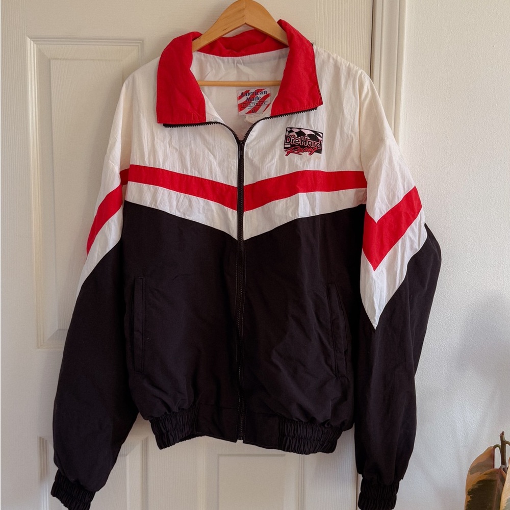 Vintage Men's Embroidered Die Hard Nylon Racing Jacket